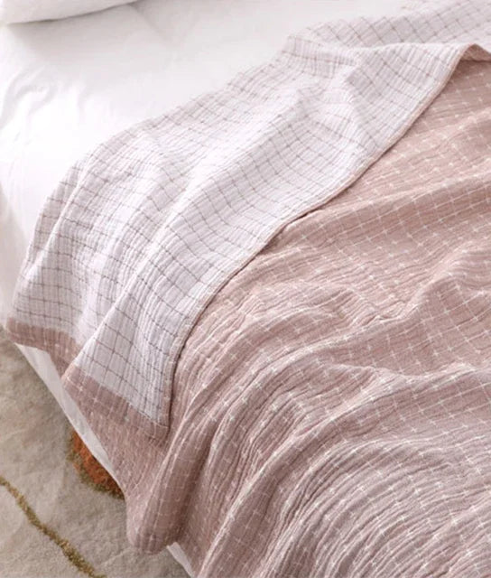 DecorBites™ Cotton Summer Blanket: Soft and Airy Bedspread for Single/Double Beds