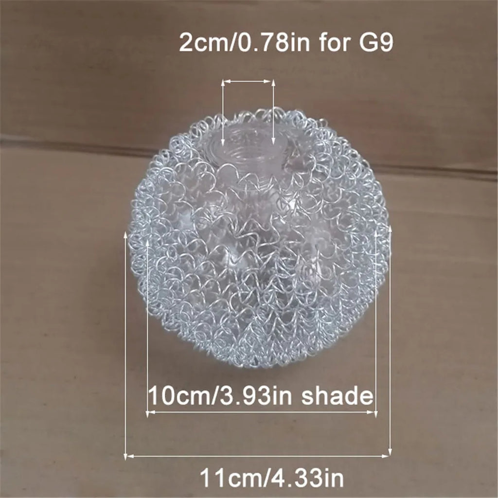 DecorBites™ Glass Lampshade with Aluminum Wire for G9 Bulb Cover and 20mm Hole