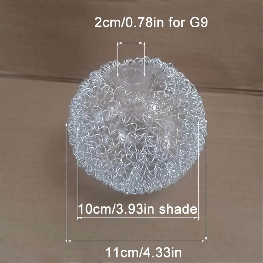 DecorBites™ Glass Lampshade with Aluminum Wire for G9 Bulb Cover and 20mm Hole