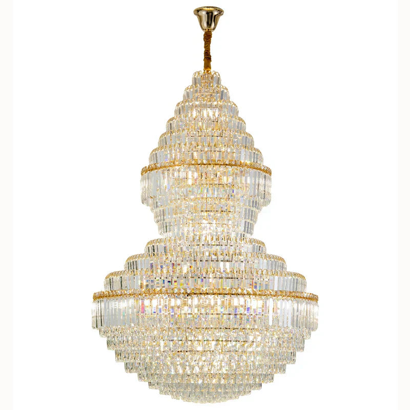 DecorBites™ Crystal Hollow Chandelier for Luxury Living Room and Stair Lamps