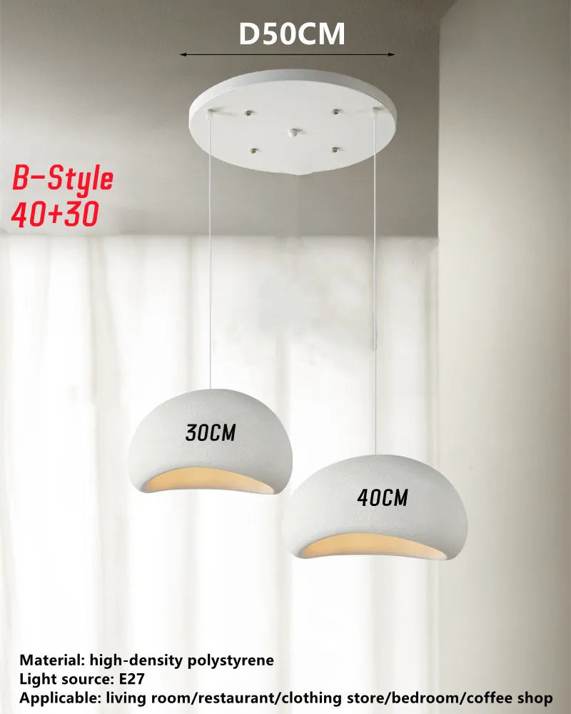 DecorBites™ Handmade Wabi Sabi Chandelier LED Pendant Lamp for Nordic Restaurant Island