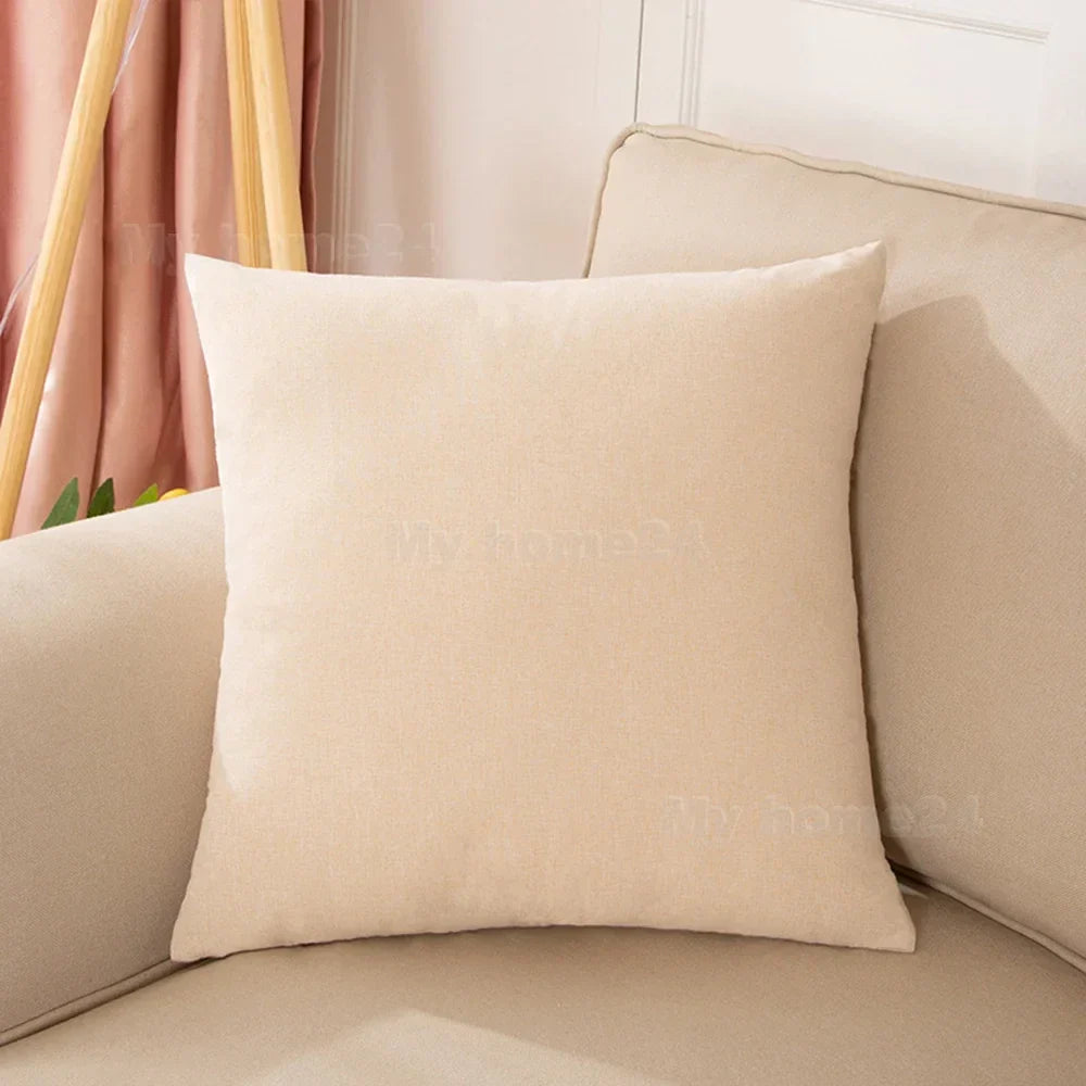 DecorBites™ Cotton Linen Pillow Cover Set for Home Decor - Plain Cushion Covers