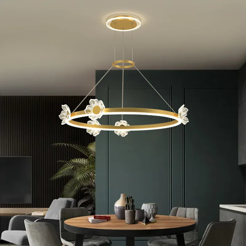 ثريا سقف دائرية ذهبية من DecorBites™ على شكل فراشة LED لغرفة المعيشة وغرفة النوم