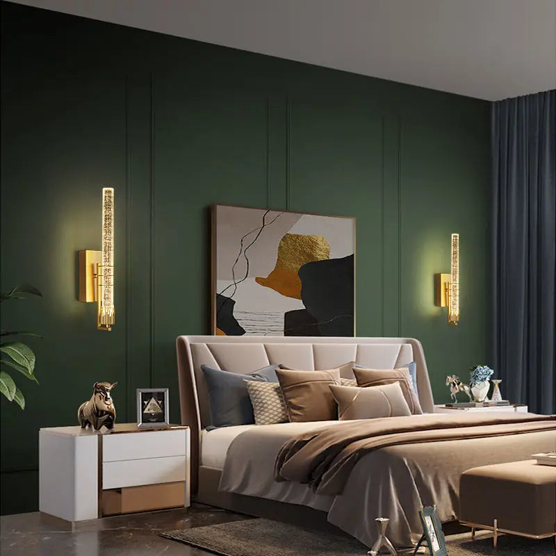 DecorBites™ Crystal Wall Light: Modern LED Long Lamp for Bedrooms, Living Rooms, and Stairs