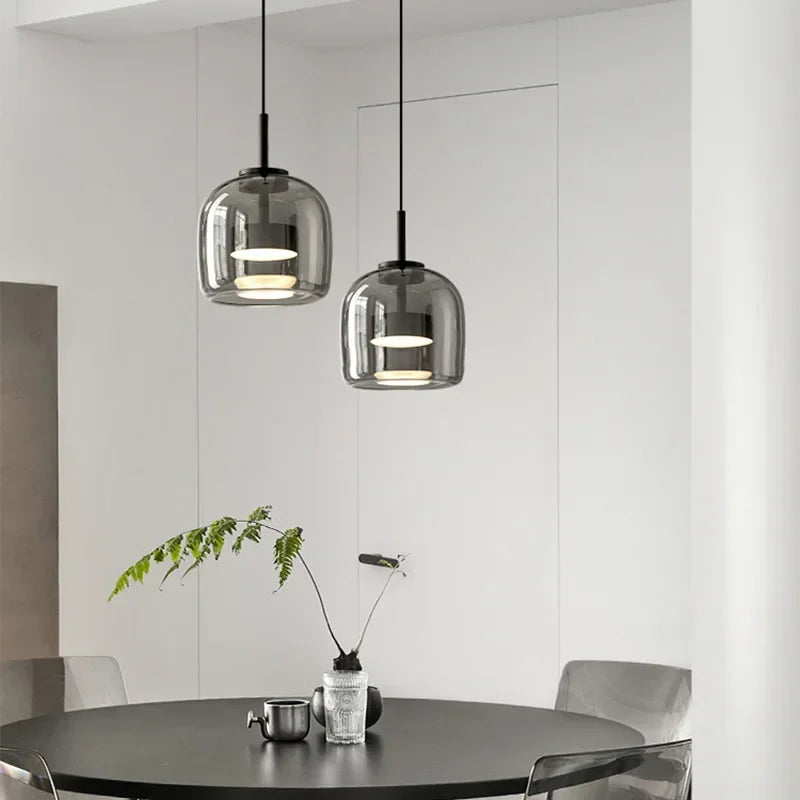DecorBites™ Glass LED Pendant Chandelier for Dining Room Bar Bedroom Decor