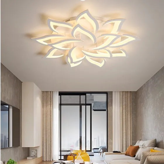ثريا لوتس من DecorBites™: مصباح سقف LED عصري للمنزل، غرفة المعيشة، وغرفة النوم.