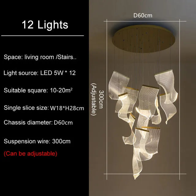 ثريا سقف بمصابيح LED موجهة من DecorBites™، تصميم عصري ومبتكر لإضاءة ديكور المنزل