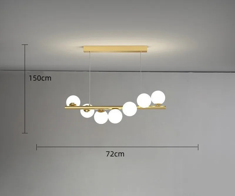 Lustre Or Boules en Verre DecorBites™ : Éclairage de Cuisine Salle à Manger Style Nordique