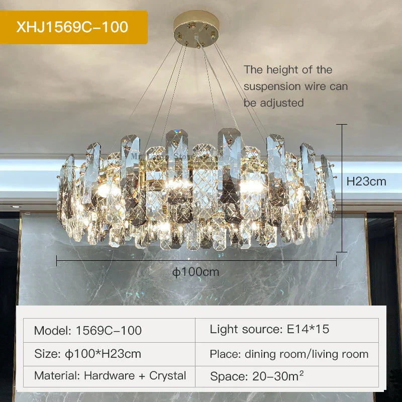 DecorBites™ Crystal LED Chandelier for High-end Living Spaces