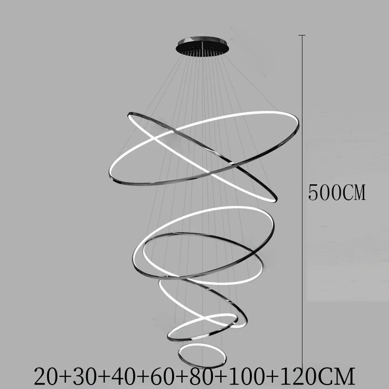 Nordic Acrylic Iron LED Pendant Light Chandelier