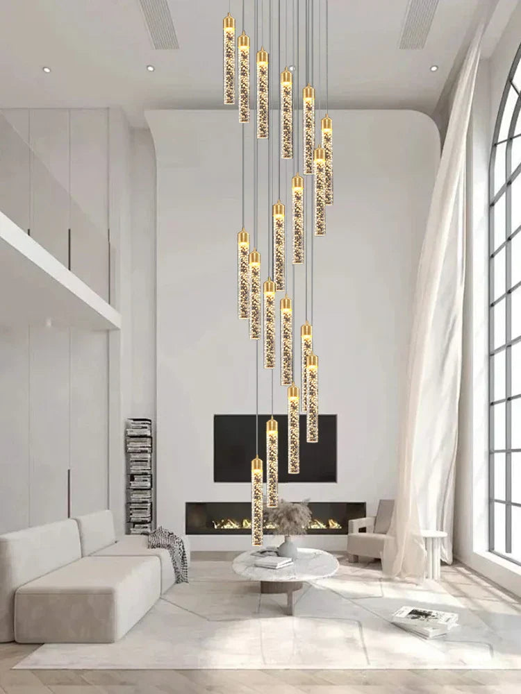 DecorBites™ مصابيح متدلية للغرف ذات الأسقف العالية، تركيبات فاخرة قابلة للتعديل