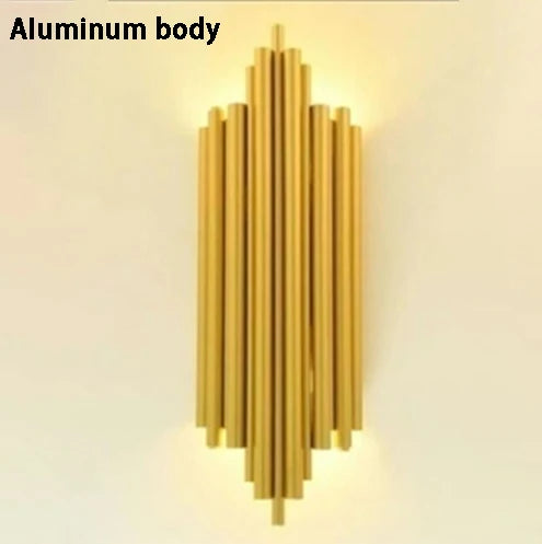 وحدة إضاءة جدارية أنبوبية LED ذهبية DecorBites™ لغرفة المعيشة وغرفة الطعام وتزيين الدرج