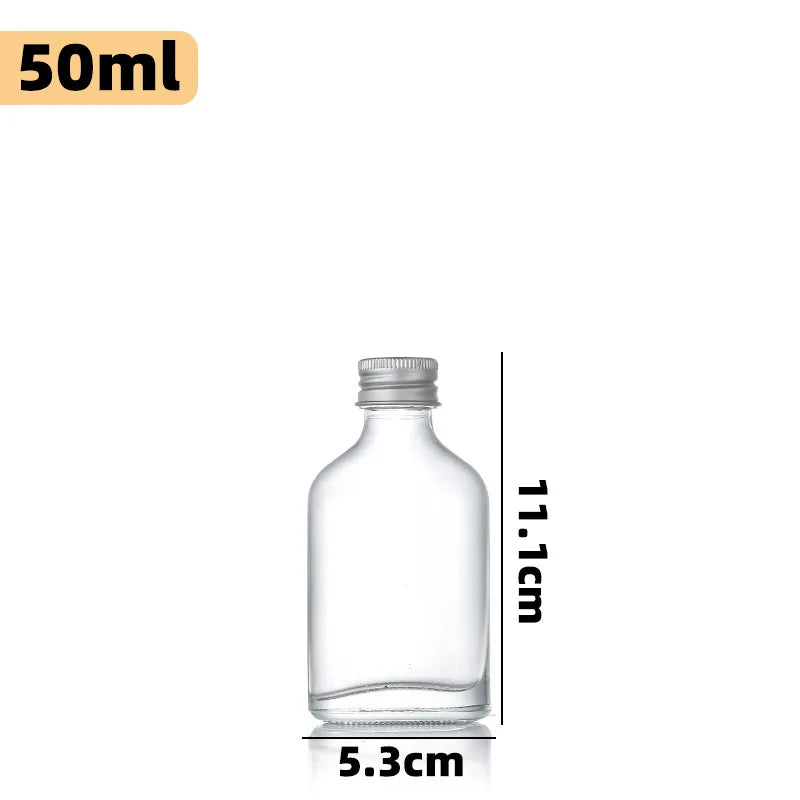 DecorBites™ Clear Glass Beverage Bottles: Reusable for Juicing, Smoothies, Kombucha, Tea, Milk, and Wine