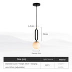 Modern Marble Pendant Light With Polished Copper Finish