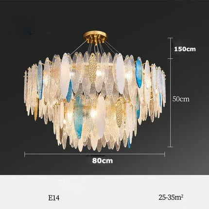 ثريا زجاجية ذهبية بإضاءة ليد من DecorBites™ لغرفة الطعام والمعيشة وغرفة النوم_الكلمة الرئيسية: مصابيح متدلية