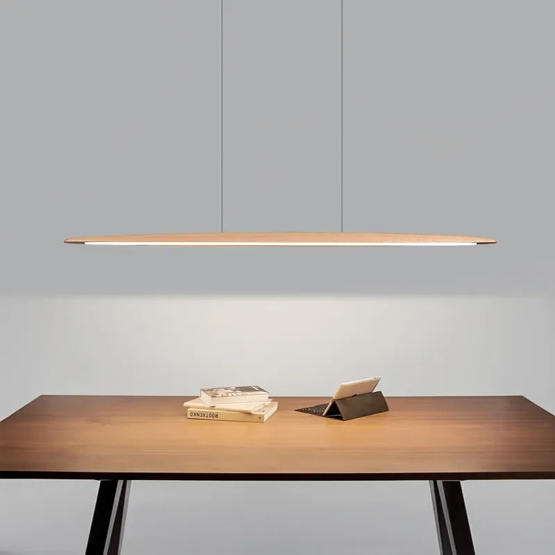 Modern White Wood Linear Pendant Light
