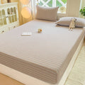 DecorBites™ Cotton Jacquard Fitted Sheet Set with 2 Pillowcases, Dustproof & Anti-Slip