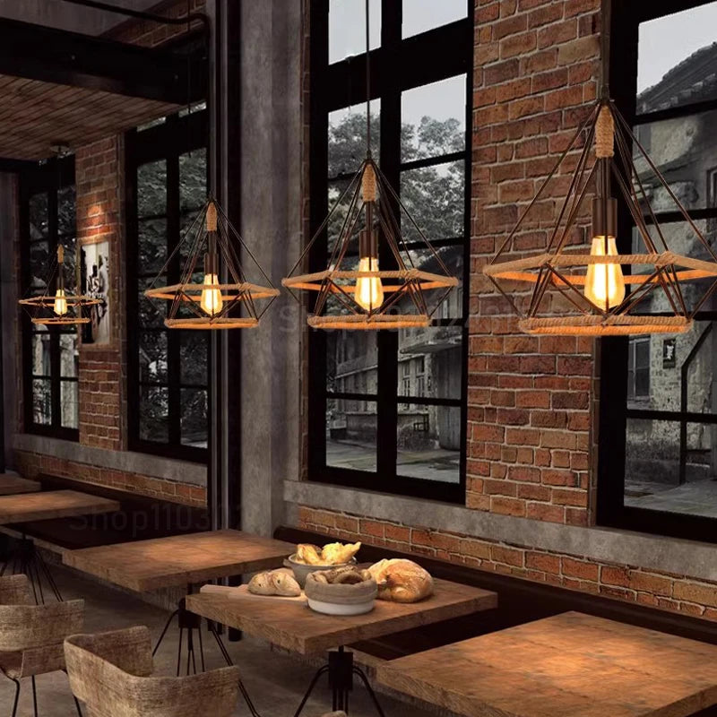 Nordic Diamond Metal Pendant Light in Stainless Steel