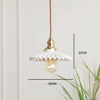 Japanese Ceramic Pendant Light With Polished Copper Finish