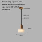 Wabi-Sabi White Marble Stone Pendant Light