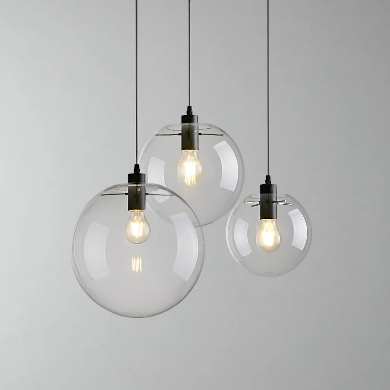 Nordic Clear Glass Globe Pendant Light