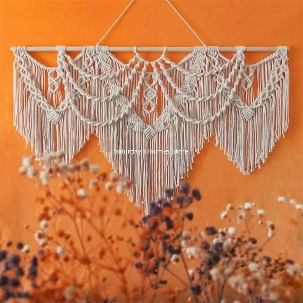 DecorBites™ نسيج مكرمية كبير بوهيمي للتعليق على الحائط لديكور البوهو في غرفة المعيشة