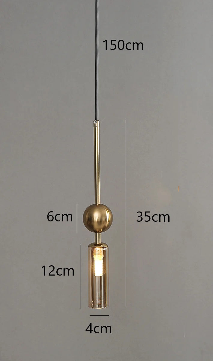 Nordic Gold and Black Glass Pendant Light