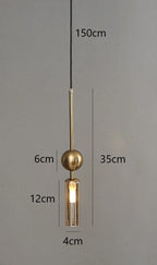 Nordic Gold and Black Glass Pendant Light