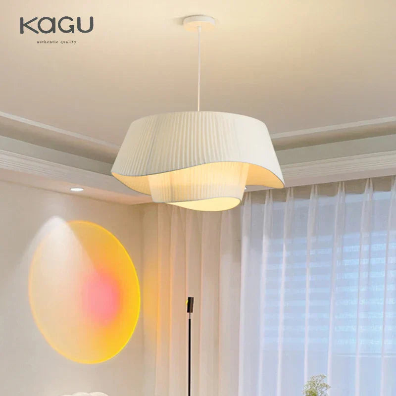 DecorBites™ Cream Fabric Chandelier: Retro Nordic Attic Light for Bedroom, Living Room, Dining Room