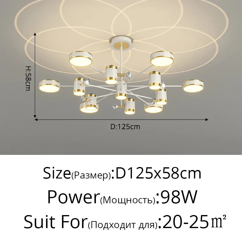 DecorBites™ ثريا LED: مصباح سقف ذكي حديث بجهاز تحكم عن بعد لغرفة المعيشة وغرفة النوم وغرفة الطعام والمطبخ
