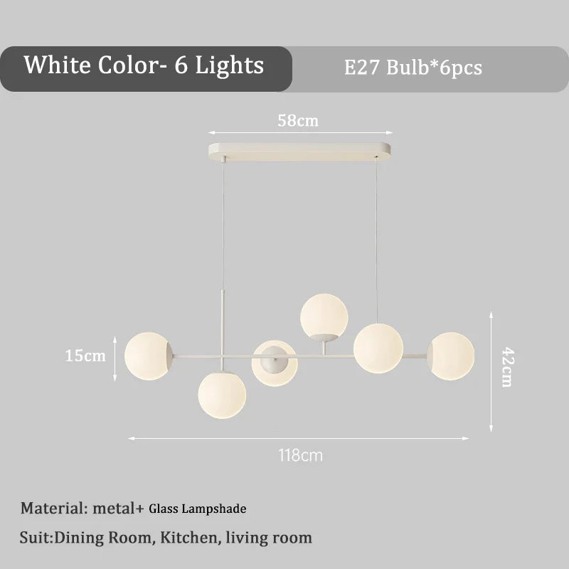 DecorBites™ French White Pendant Chandelier Light Set with E27 Bulb for Elegant Décor