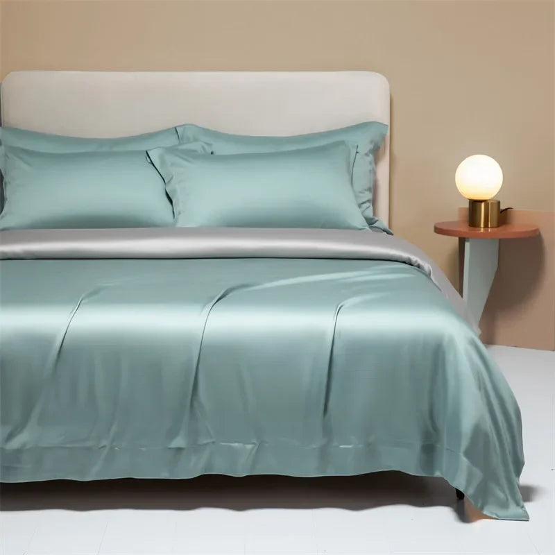 DecorBites™ طقم مفروشات من القماش الطبيعي 120S، ملاءة صيفية مبرّدة ملائمة للبشرة، مفروشات لطيفة على الجلد