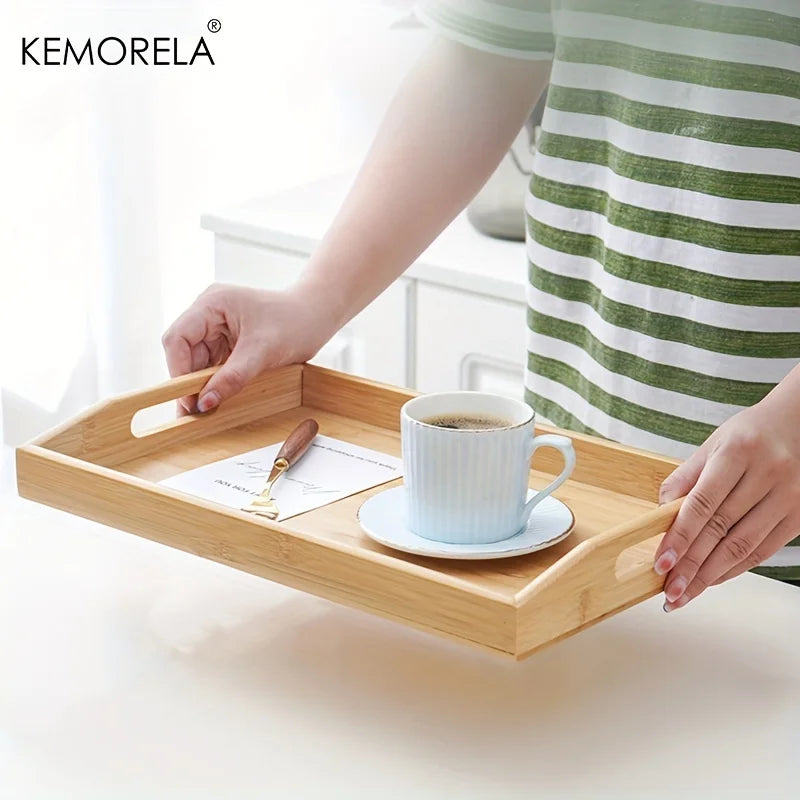 DecorBites™ 1PCS Rectangular Wooden Trays - Multipurpose Kitchen Storage Organizer
