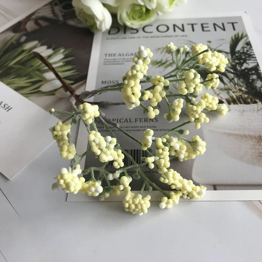 DecorBites™ Gold Hybrid Flower Cherry Stamen Berries Bundle لتزيينك بنفسك