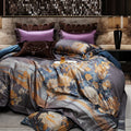 DecorBites™ Jacquard Egyptian Cotton Bedding Set: Duvet Cover, Pillowcases, and Fitted or Bed Sheet