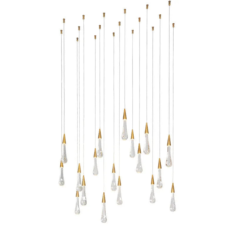 DecorBites™ Gold Crystal Pendant Light: مصباح تعليق كريستالي ذهبي فاخر على الطراز الأوروبي بتقنية LED لشريط الإضاءة
