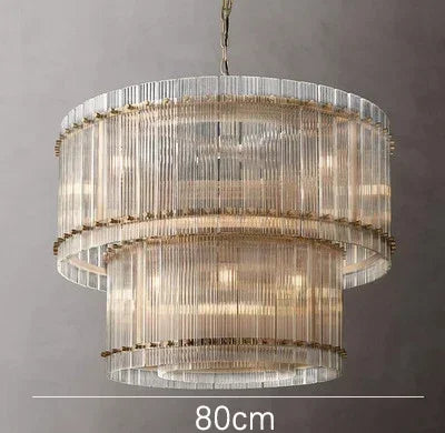 DecorBites™ ثريا كريستال حلقية مزدوجة الطبقات ذهبية لإضفاء الأناقة في كل غرفة