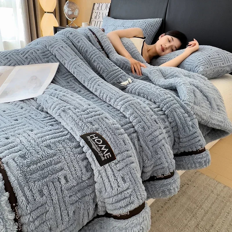 DecorBites™ Fluffy Fleece Blanket for Bed Sofa Cover Glade Cozy Warmth Blanket