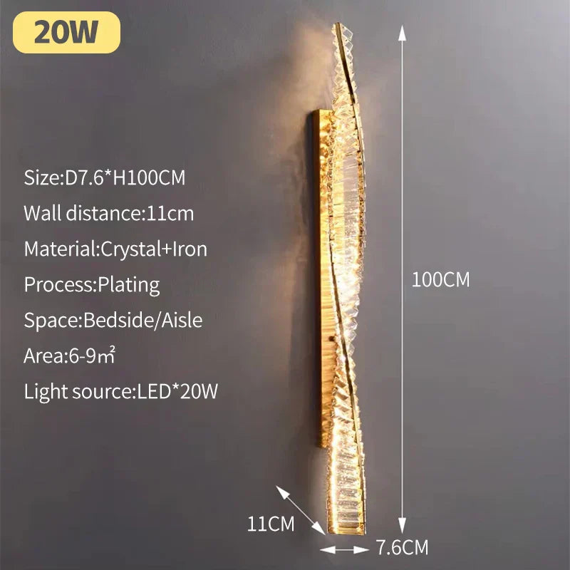 DecorBites™ Gold Steel Rings Crystal Pendant Light