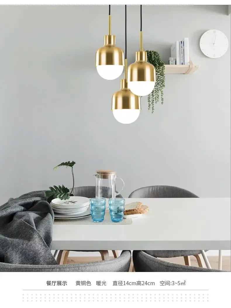 مصباح معلق ذهبي DecorBites™ من الحديد للمطبخ وغرفة الطعام وديكور المطعم