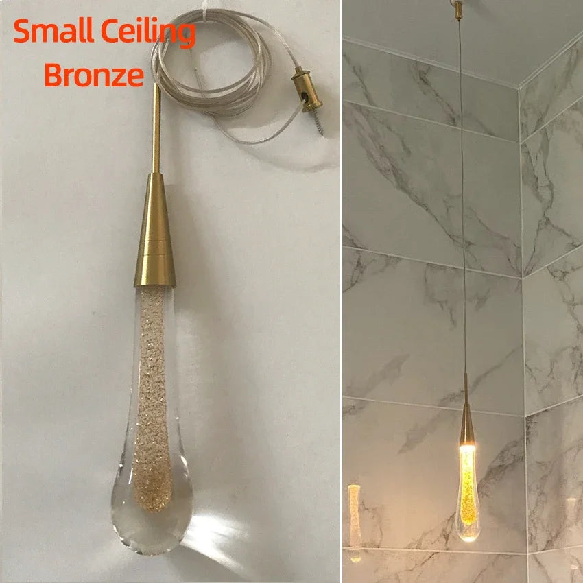 Post-Modern Crystal Teardrop Glass Pendant Light
