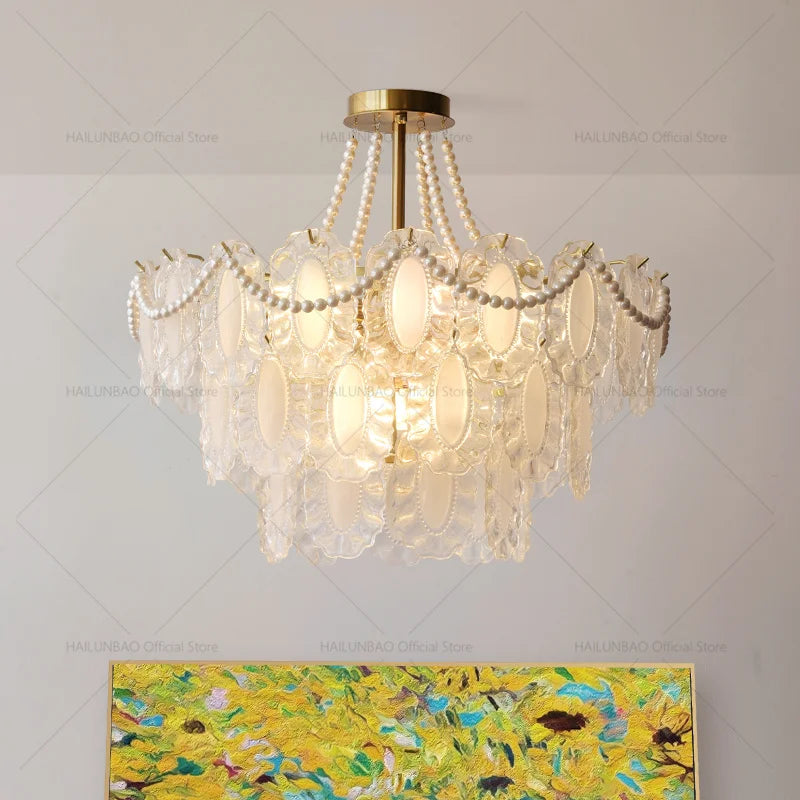 DecorBites™ Cream Wind Crystal Chandelier - Elegant French Design for Luxury Living Spaces