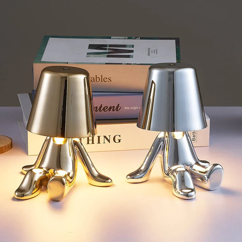 DecorBites™ Little Golden Man Table Lamp - Art Decor Night Light for Living Room and Children's Room
