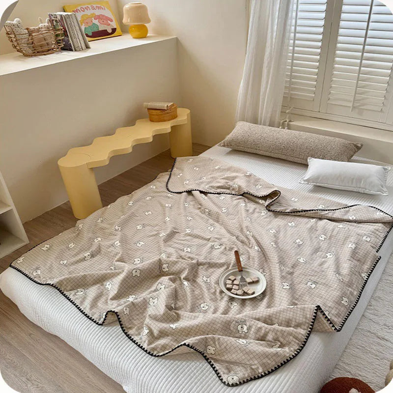 بطانية صيفية مبردة بطبعات كرتونية للأطفال من DecorBites™ - لحاف خفيف الوزن وناعم