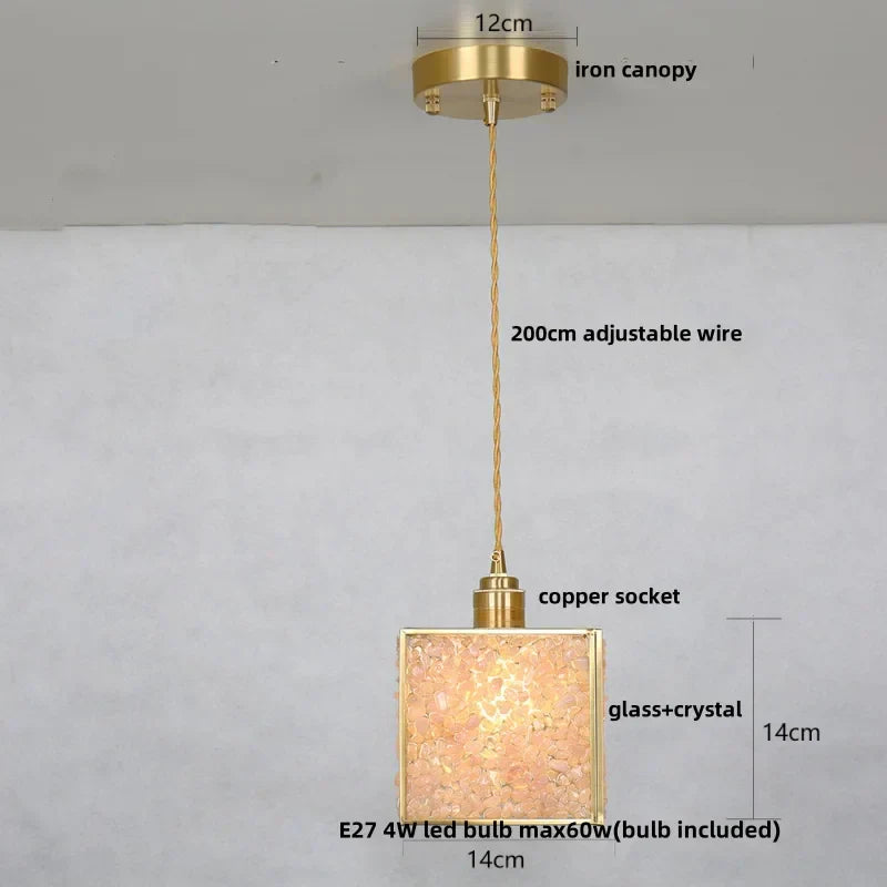 DecorBites™ Crystal Glass LED Pendant Light Fixture, Adjustable Height, Modern Luxury Design