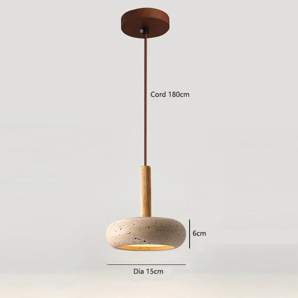 Modern Yellow Travertine Stone Pendant Light