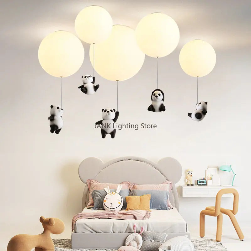 DecorBites™ ثريا إضاءة سقف بتصميم كرتوني باندا دب قطبي للأطفال لغرفة نوم الأولاد والبنات