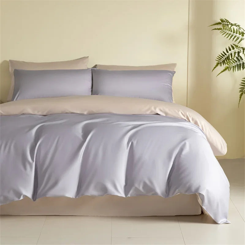 DecorBites™ Egyptian Cotton Bedding Set: Sheet, Pillowcase, Blanket Cover in Queen King Size