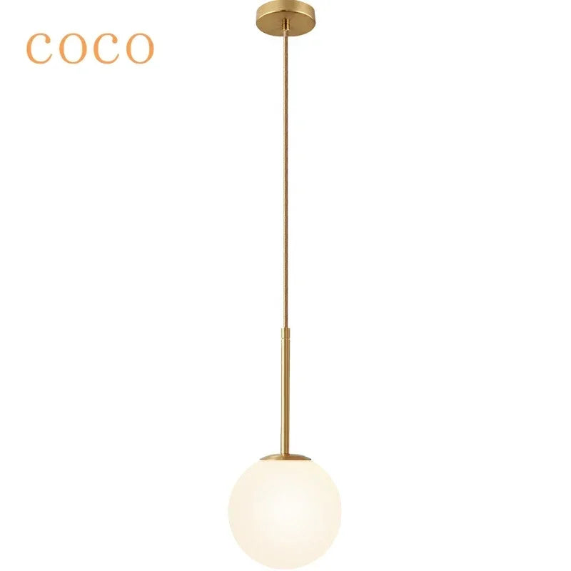 Minimalist Acrylic Globe Pendant Light In Black Or Gold