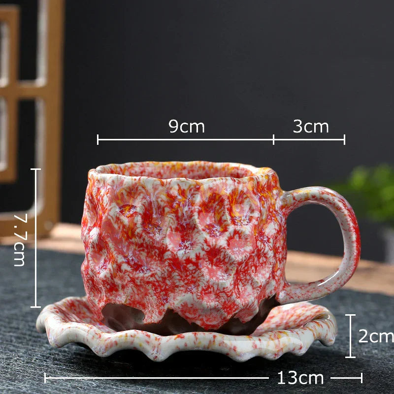 DecorBites™ Hammer Pattern Porcelain Mugs, Set of 2